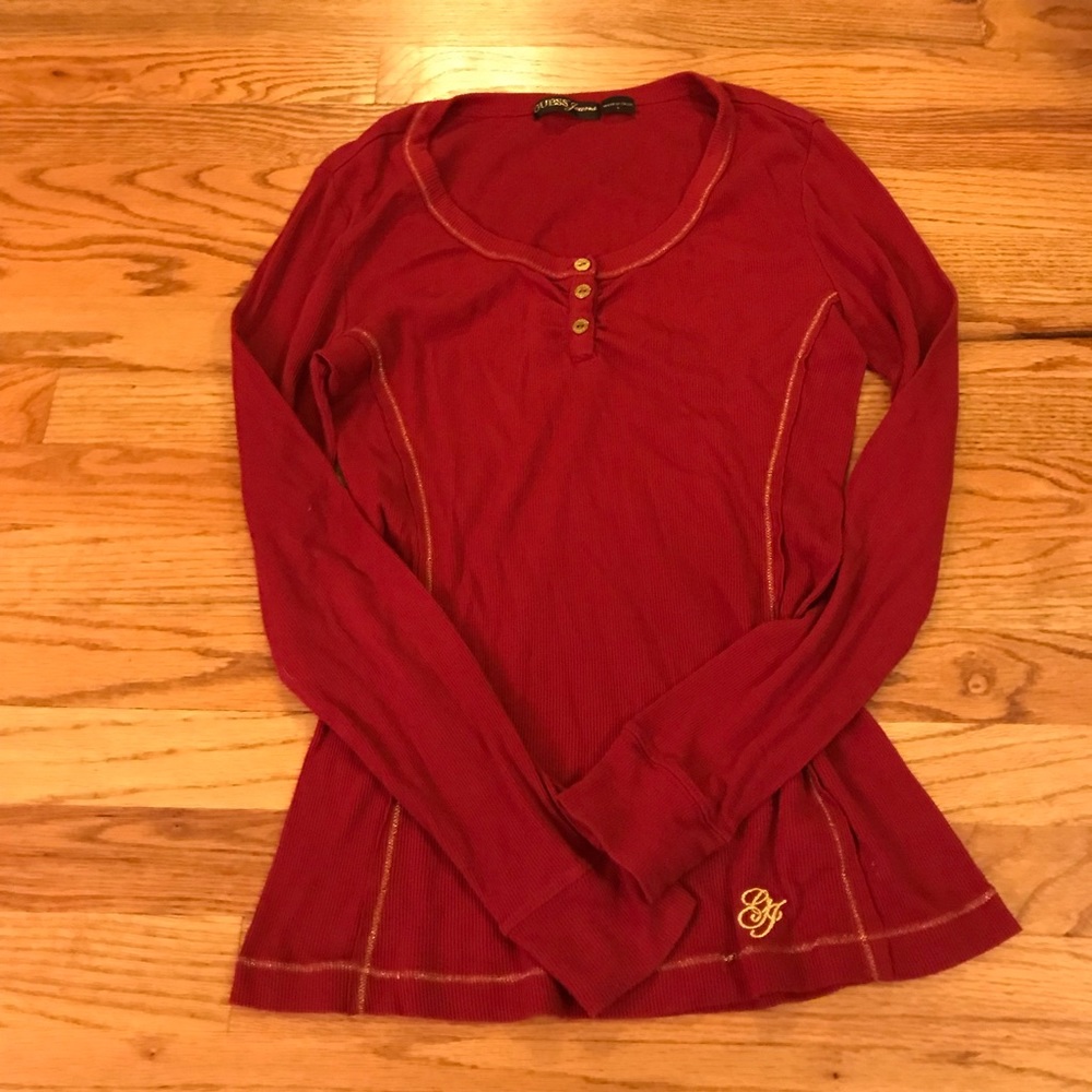 Guess red Henley